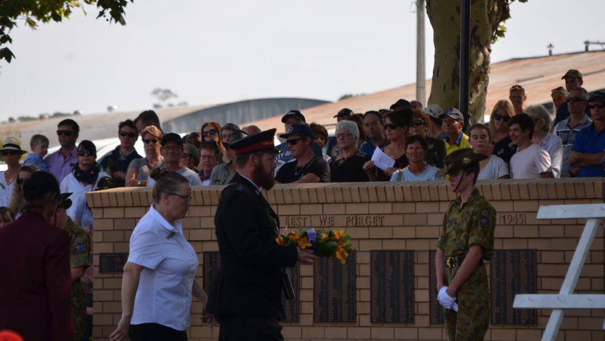 The morning service on Anzac Day in Young in 2018.