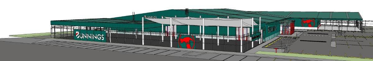 Artists impression of a north view of the new Bunnings Young building. Photo: contributed 