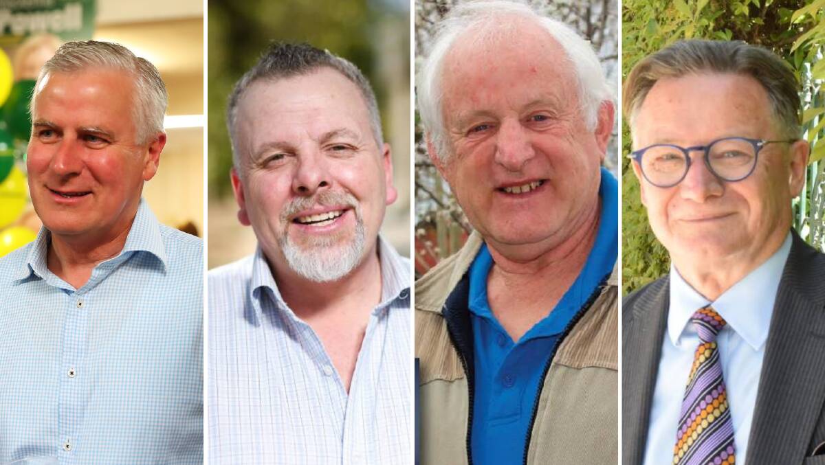 Michael McCormack (Nationals), Richard Foley (United Australia), Michael Bayles (Greens) and Mark Jeffreson (Labor).