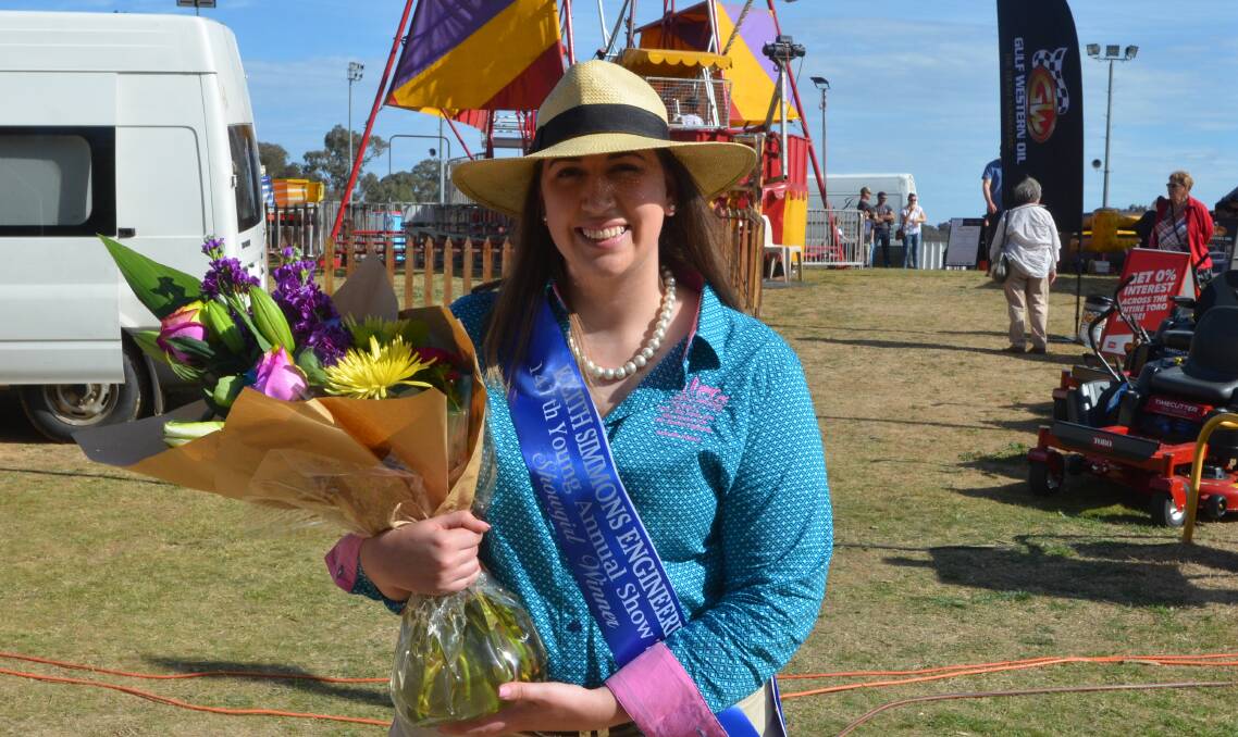 Young Showgirl Caitlin Bowman pictured at the Young Showground on Sunday afternoon.