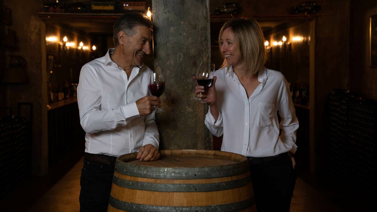 RAISE YOUR GLASS: Calabria Family Wines owner Bill Calabria and chief winemaker Emma Norbiato plan for a virtual wine-tasting event which aims to raise funds for the Sydney Children's Hospitals Foundation. PHOTO: Supplied