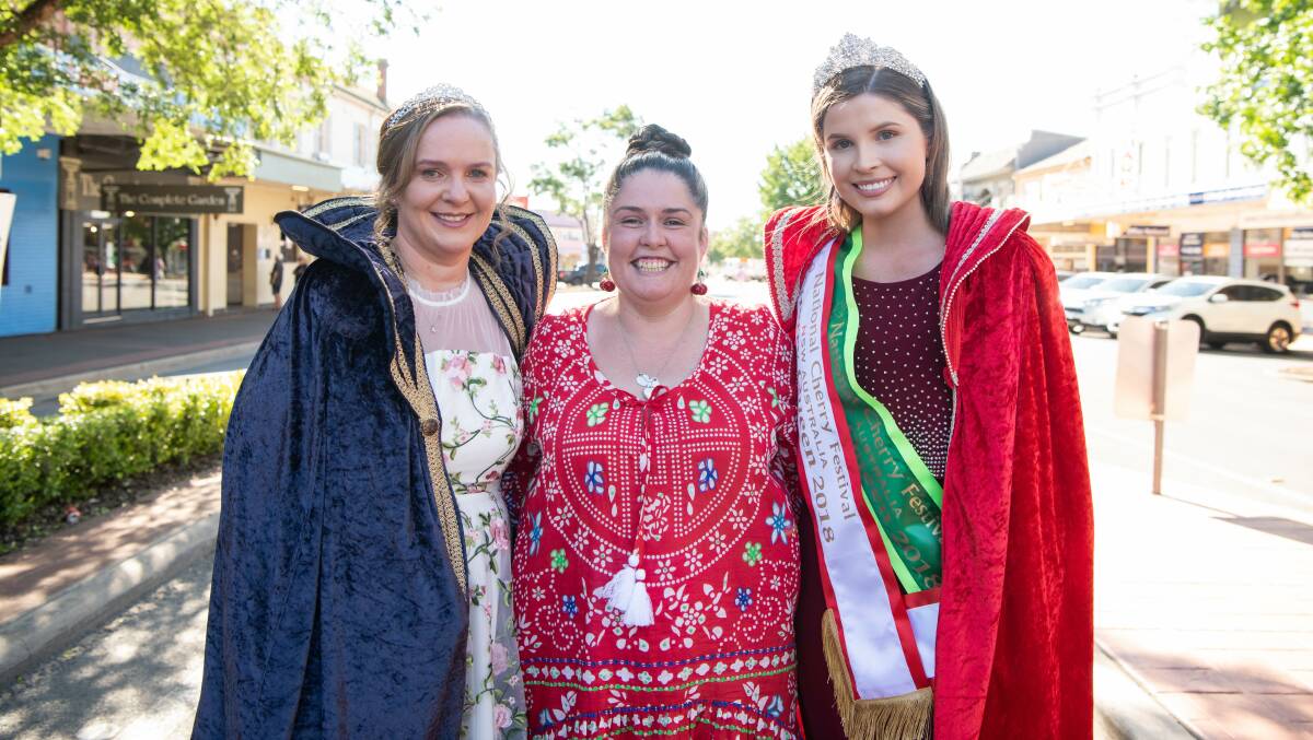  President of the National Cherry Festival committee Caitlin Sheehan with last year's Cherry Queen entrants Clare Grantham and Amelia Everdell. Photo by RLP.