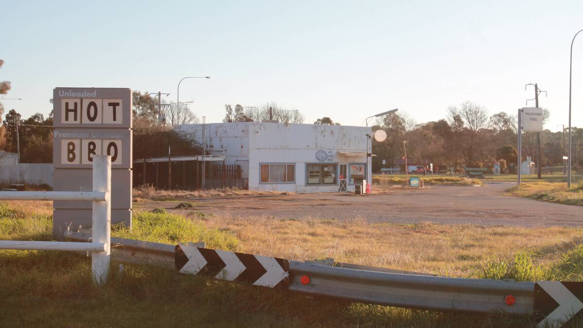 The former service station at Wallendbeen's front doorstep. The site is well situated for vehicles from Young, Harden, Temora and Cootamundra. 