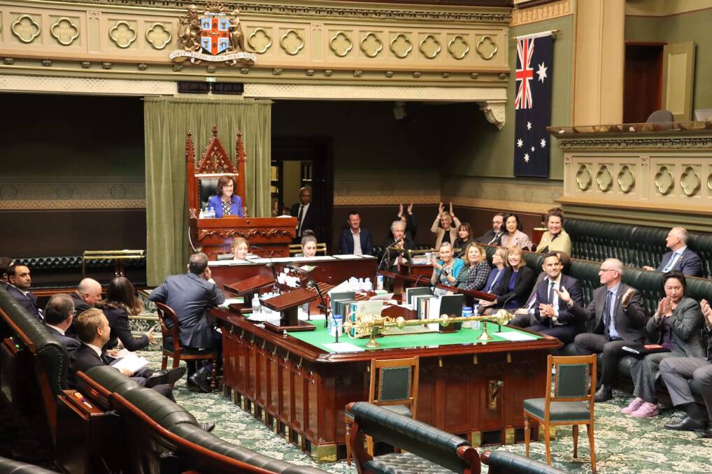 Member for Port Macquarie Leslie Williams chairing the house on the day the historic Voluntary Assisted Dying Bill passed. Photo: Supplied