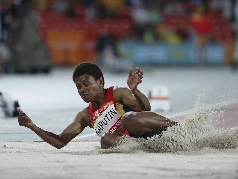 Papua New Guinea's Rellie Kaputin in action during the 2018 Commonwealth Games.