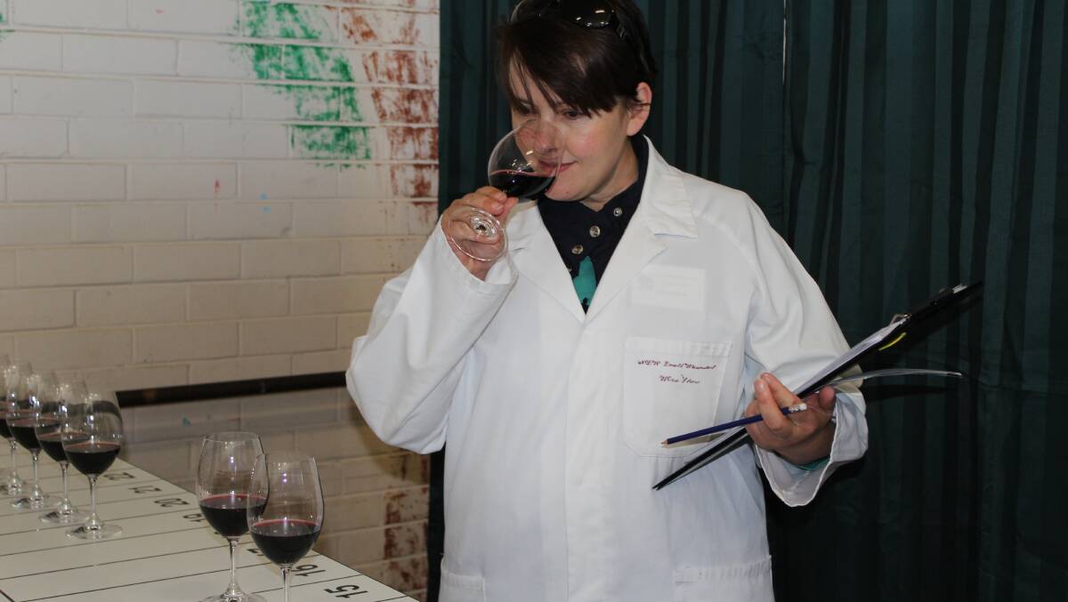 TASTING: Judging underway at the NSW Small Winemakers Show in Forbes. 