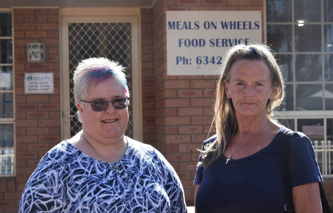 HERE TO HELP: Meals on Wheels' Kerry Quin and volunteer Cheryl Venables. Photo: BEN RODIN