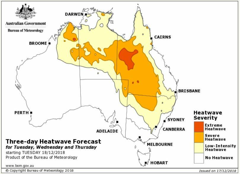 HOT DAYS: A low intensity heatwave is predicted for the region with hot temperatures forecast. Image: BUREAU OF METEOROLOGY