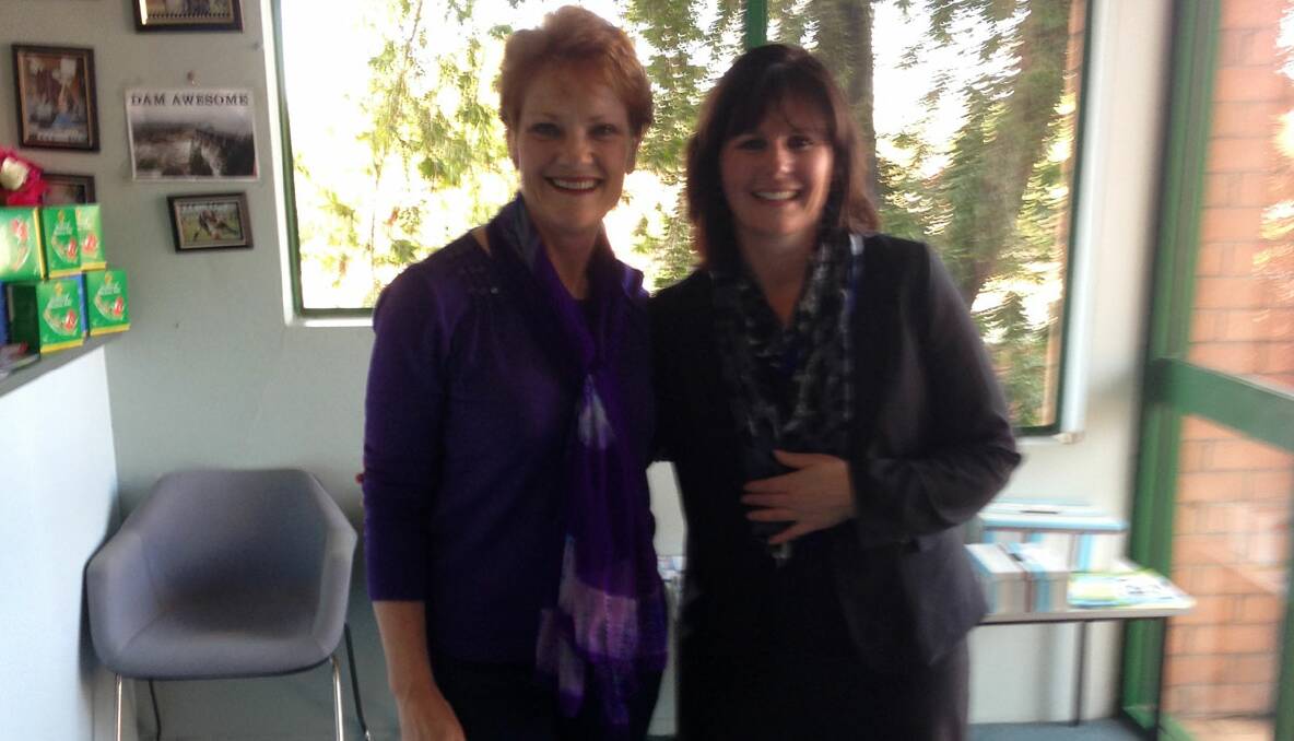 Trish Foxall gets some tips from Dancing with the Stars alum Pauline Hanson.