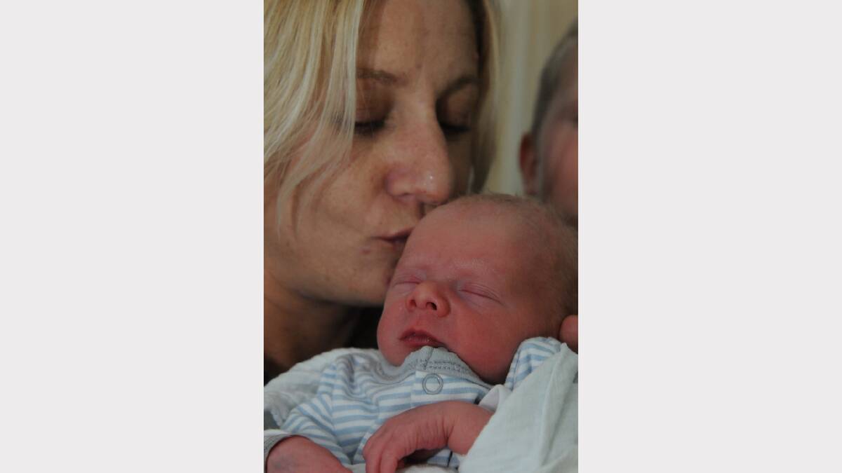 Davidson Wade, born 1.05am, pictured with mother Tanille Wade of Turners Marsh. Picture: PAUL SCAMBLER