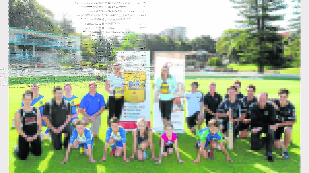 DEFIBRILLATORS: Project Defib Ambassador, Melinda Gainsford-Taylor with Amanda Lindsay of Red Cross College (holding defibrilators) with representatives of netball, soccer, cricket and athletics whose clubs will be offered one of the defibrilators at subsidised costs. 
